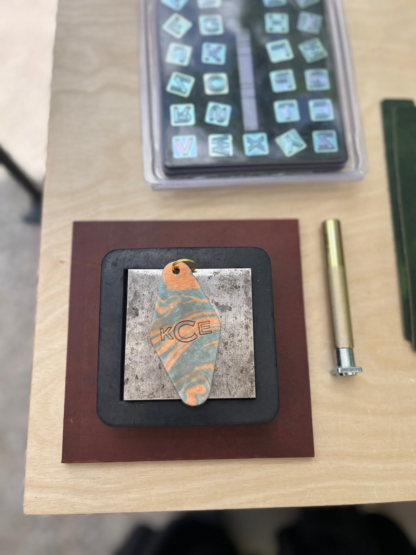 Marbled Motel Keychain