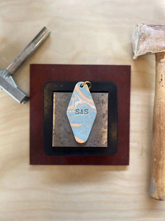 Marbled Motel Keychain