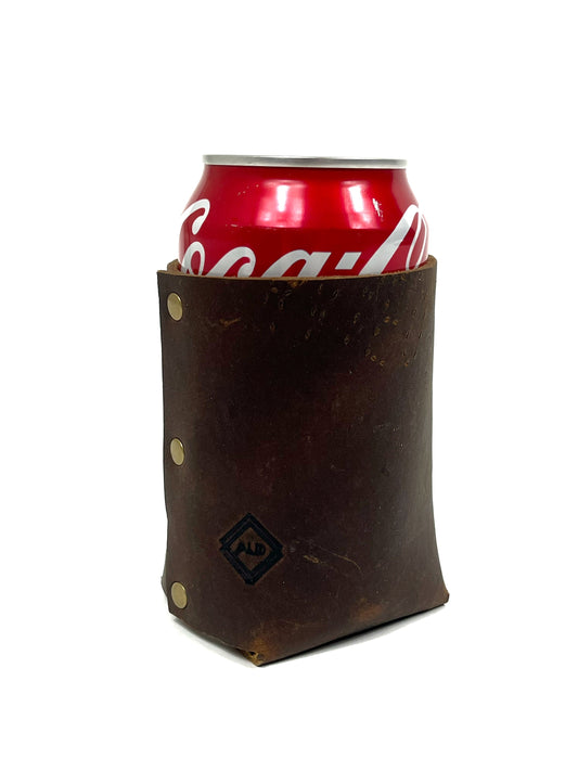 Leather Can Koozie - Brown