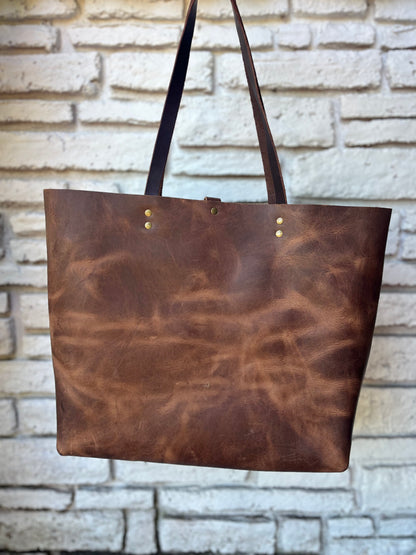 Oversized Work Tote - Brown