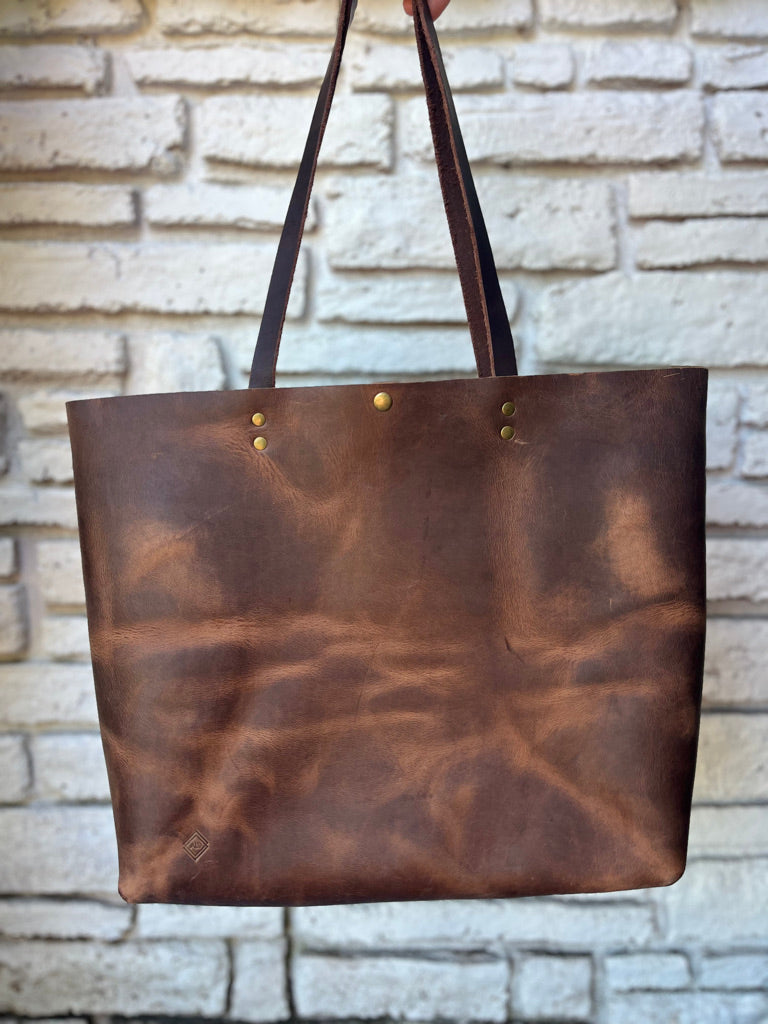 Oversized Work Tote - Brown