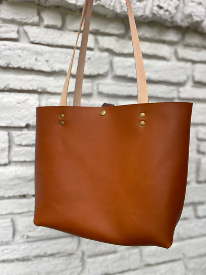 Everyday Tote - Brown/Chestnut & Antique Brass