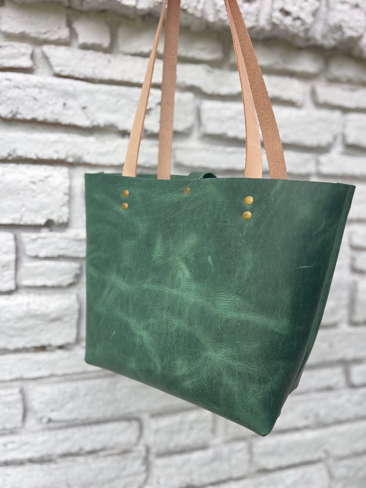 Everyday Tote - Emerald & Antique Brass