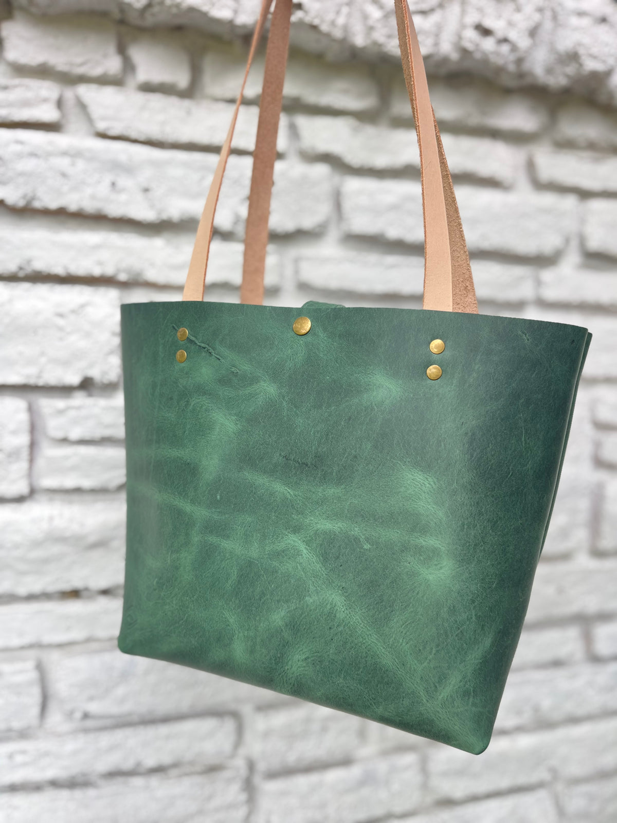 Everyday Tote - Emerald & Antique Brass